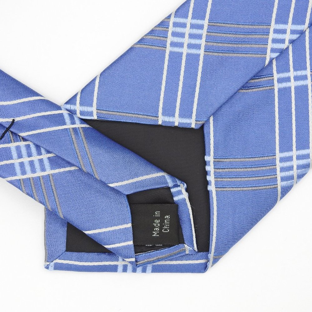 Michael Kors Han Blue Plaid Checkers Neck Tie - Picture 5 of 9